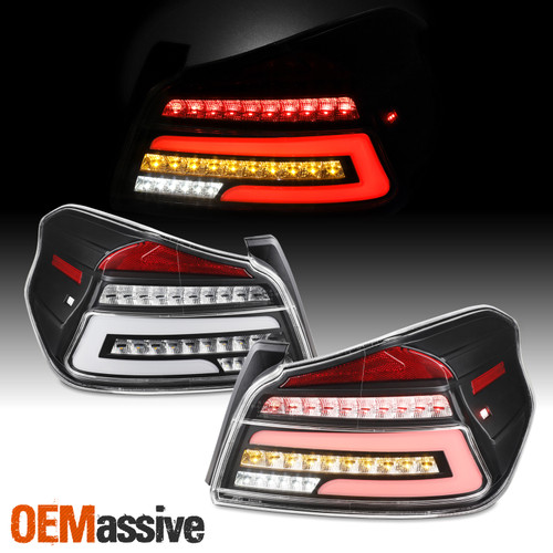 For 2015-2021 Subaru WRX/WRX STI [FULL LED] Black Housing Tube Tail Brake Light