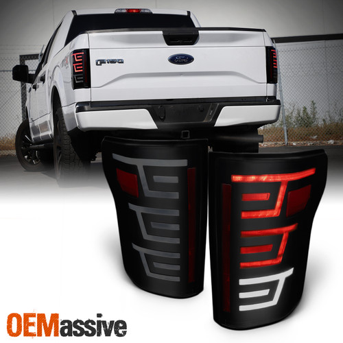 [Black Smoke] Fits 2015 2016 2017 Ford F150 LED Light Bar Tail Lights Lamps