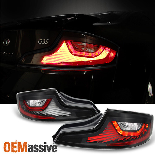 Fit  Black 2003 2004 2005 G35 Skyline 35GT 2 Door Coupe LED Tail Lights