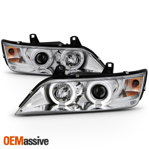 Fits 96-02 BMW Z3 Roadster M Coupe Clear Dual Halo Projector LED Headlights Lamp