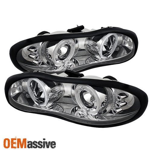 Fits 98-02 Chevy Camaro Z28 Ss V8 Dual CCFL Halo Projector LED Chrome Headlights