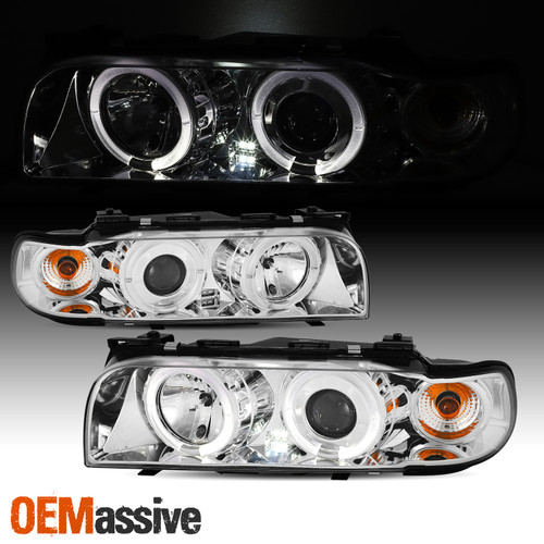 Fits 95-98 E38 7-Series Dual Halo Projector Headlights W/Built In Corner Lights