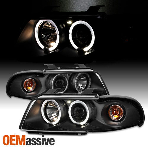 Fits Black 00-01 Audi A4 S4 Halo Projector Headlights W/Built-In Signal Lights