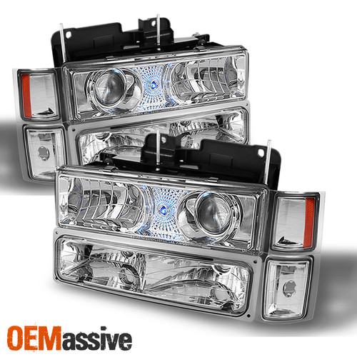 Fits 94-98 C/K Silverado Suburban Projector Headlights w/ Signal Lights - Black