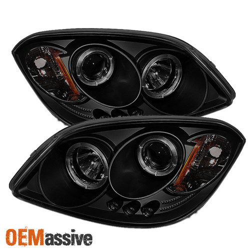 Fits 07-10 G5 05-10 Cobalt 05-06 Pursuit Black Smoked Halo Projector Headlights