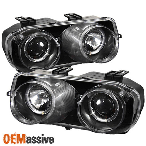 Fits Black 94-97 Acura Integra Dual Halo Projector Headlights Lamps Left+Right