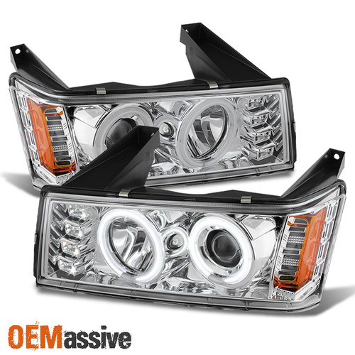 Fits 04-12 Colorado Canyon Pickup Chrome CCFL Halo Projector LED Headlights Pair