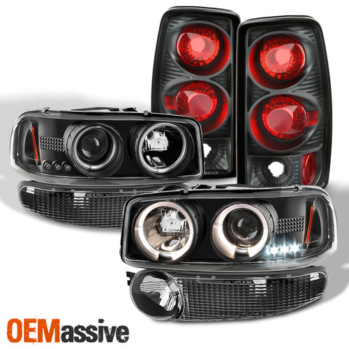 Fits 00-06 Yukon Denali LED Projector Headlights+ Bumper Signal & Tail Lights