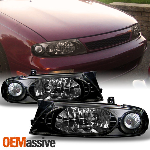 Fits 93-97 Altima gle Gxe Se Xe JDM Black Crystal Headlights Front Lamp Pair Set