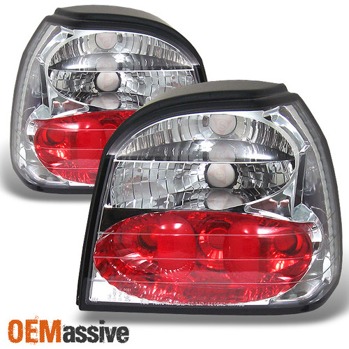 Fits 93-98 Volkswagen Golf GTi Vr6 Mk3 Chrome Clear LED Tail Brake Lights Lamps
