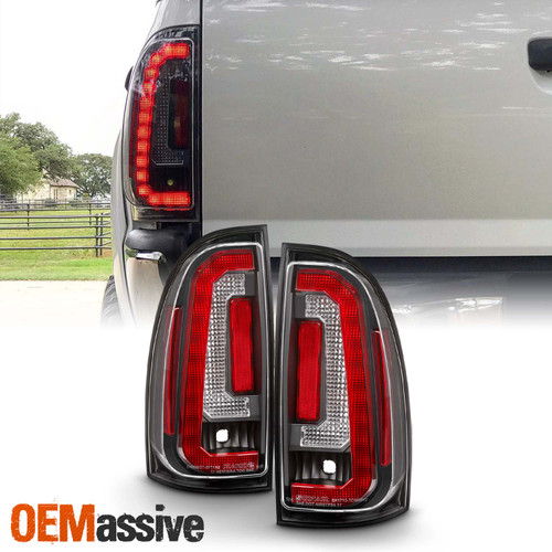 Fits 05-15 Tacoma LED Tube Black Tail Lights Driver+Passenger Pair Replacement