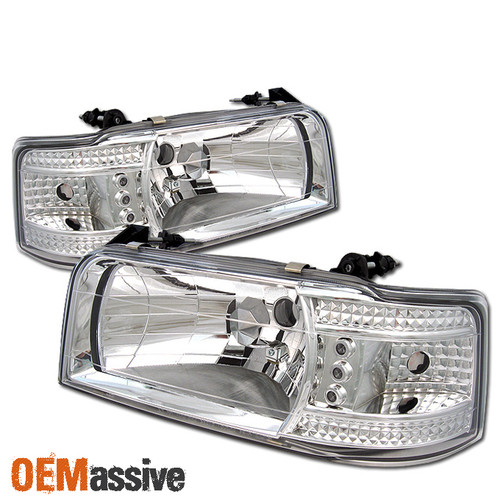 Fits 92-96 Bronco F150 F250 F350 LED Headlights W/Built In Corner Signal Lights
