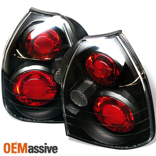 Fits 96-00 Civic 3Dr Hatchback Ek JDM Black Altezza Tail Lights Rear Brake Lamps
