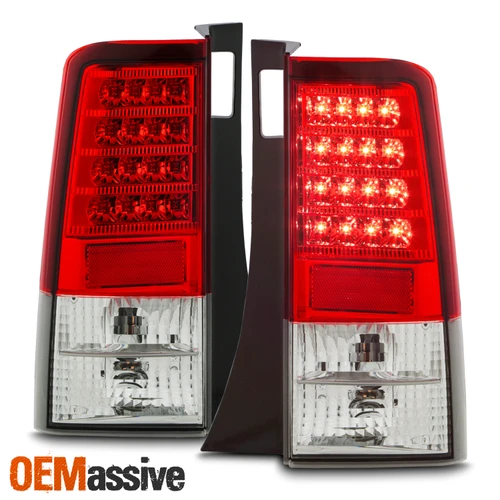 Fits 03-07 Scion Xb Bb Hatchback Red Clear Full LED Tail Lights Lamps Left+Right