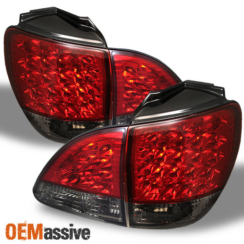 Fits 98-00 Lexus Rx300 Sport SUV Red Smoked 4Pcs LED Tail Lights Lamp Left+Right