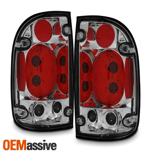 Fits 01-04 Tacoma Pickup Truck Chrome Clear Tail Brake Lights Lamps Left+Right