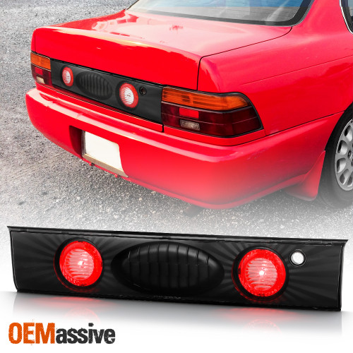 Fits 1993 1994 1995 Toyota Corolla JDM Black Rear Tail Lights Trunk Piece Lamp