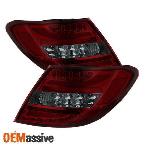 Fits 08-10 Benz W204 C-Class C230 C250 C300 C350 C63 Red Smoked LED Tail Lights