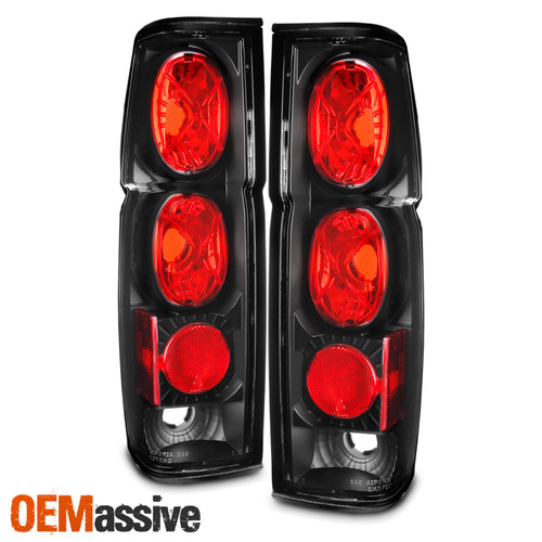 Fits 86-97 Hardbody D21 Pickup Truck Black Tail Brake Lights Lamp Left+Right Set