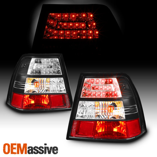 Fits 99-05 Volkswagen Jetta Mk4 Tdi Gli Black LED Tail Brake Lights Left+Right