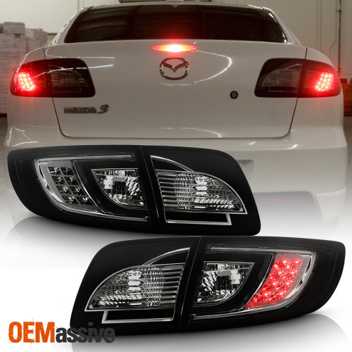 [Non Hatchback] Fits 2004-2008 Mazda 3 Smoked LED Tail Lights Replacement Set