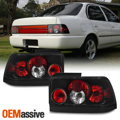 Fits 93-97 Toyota Corolla Black Altezza Tail Brake Lights Lamps Pair Left+Right