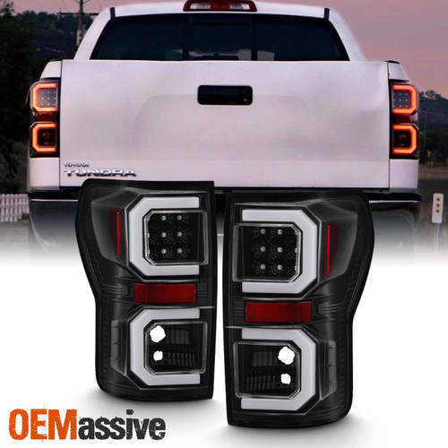 Fits 07-13 Toyota Tundra Pickup Tube Light Bar LED Black Tail lights Lamp LH+RH