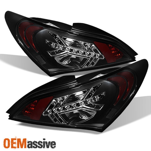 Fits 2010-2012 Genesis Coupe Black LED Tail Lights Brake Lamps Pair Left+Right