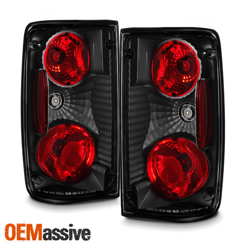 Fits 89-95 Toyota Pickup Truck Black Bezel Rear Tail Lights Brake Lamps Pair