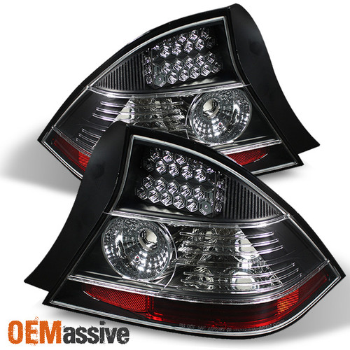 Fits 04-05 Honda Civic 2Dr Coupe Ex Lx LED Black Tail Brake Lights Left+Right