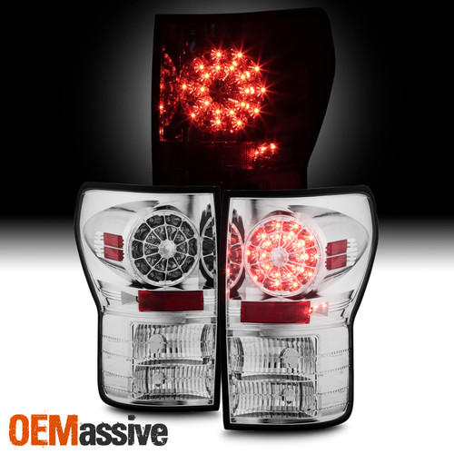Fits 2007-2013 Toyota Tundra Pickup Chrome LED Tail Brake Light Pair Left+Right