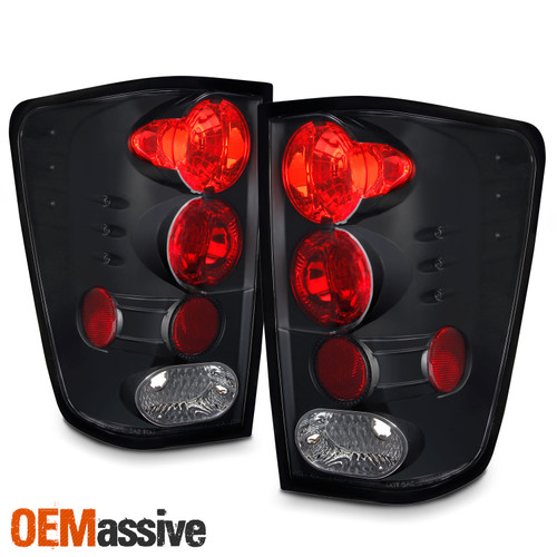 Fits 2004-2015 Titan Pickup Truck Black Tail Lights Brake Lamps Pair Left+Right