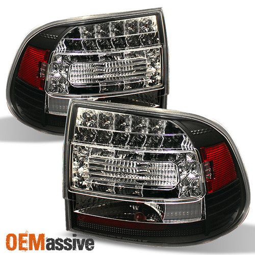 Fits 03-07 Porsche Cayenne S Tubro Sport SUV JDM Black LED Tail Lights Lamp Pair