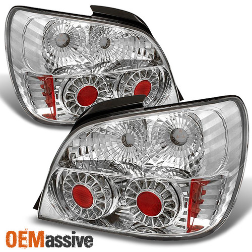 Fits 02-03 Subaru Impreza Wrx Rs 4Dr Sedan JDM Chrome LED Tail Lights Left+Right