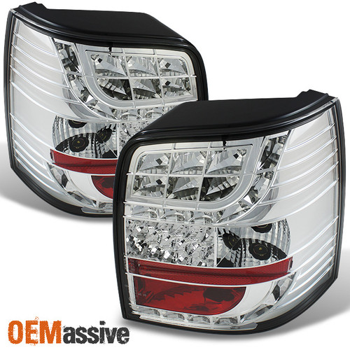 Fits 97-00 Volkswagen Passat 5Dr Wagon Chrome LED Tail Lights Left+Right Pair