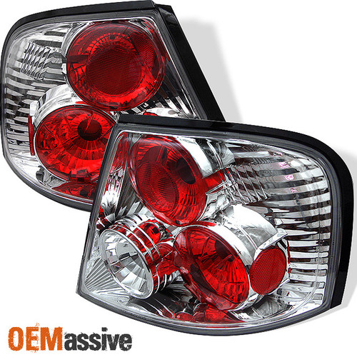 Fits 98-01 Altima Sport Sedan Chrome Clear Tail Brake Lights Lamp Left+Right Set