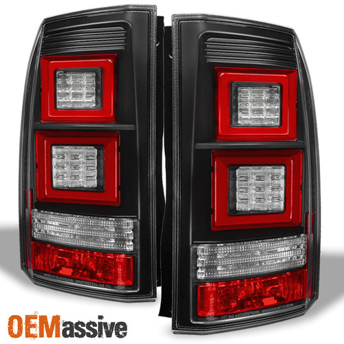 Fits 10-14 Land Rover LR4 Discovery Black DRL LED Tail Brake Lights Left + Right