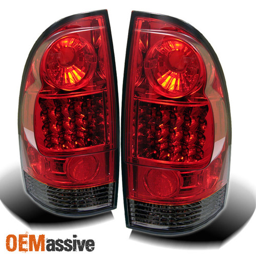 Fits 05-15 Tacoma Red Smoked Philips Lumileds LED Tail Lights LH+RH 05-15