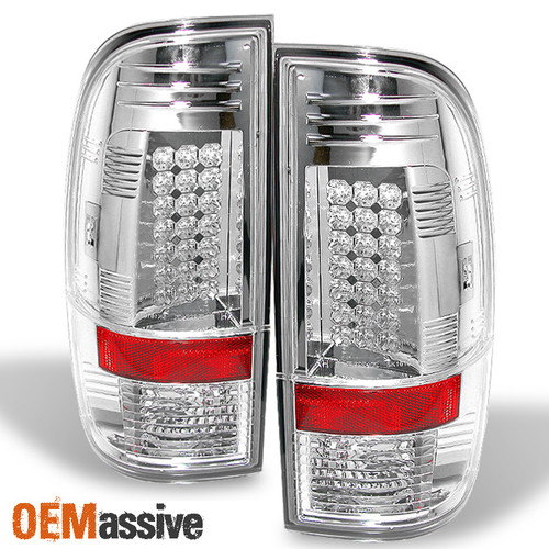 Fit Chrome 2008-2016 Ford F250/ F350/ F450/ F500 LED Tail Lights Pair Left+Right