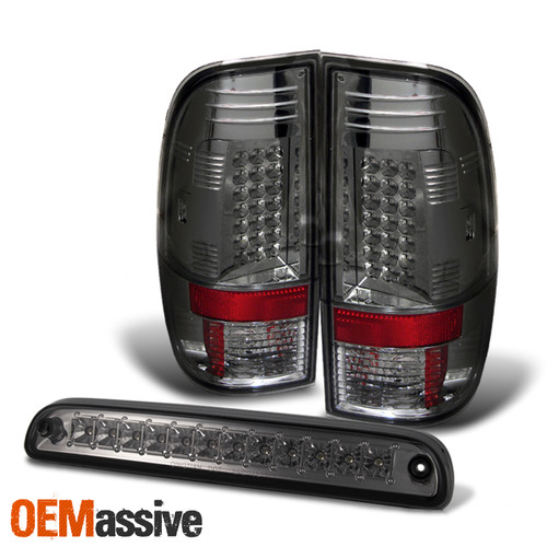 Fits 2008-2016 Ford F250/F350/F450/F550 LED Smoked Tail Lights+3rd Brake Light