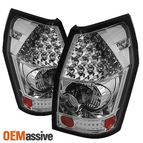 Fits 05-08 Dodge Magnum Full LED Chrome Clear Tail Brake Lights Lamps Left+Right