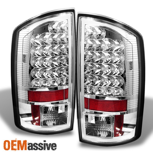 Fits 07-08 Ram 1500 07-09 2500 3500 Pickup Truck Clear LED Tail Brake Lights Set
