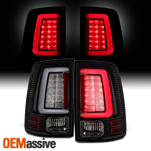 Fits 2013 2014 2015 16 17 18 Ram 1500 2500 3500 Black LED Tube Tail Lights Lamps