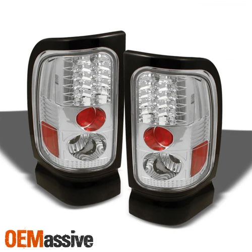 Fits 1994-2001 Dodge Ram Pickup 1500/2500/3500 Chrome LED Tail Brake Lights Lamp