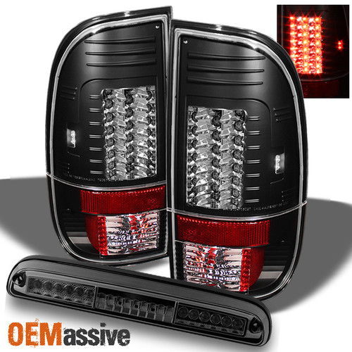 Fits Black 08-16 F250/F350/F450 Superduty Lumileds Tail Lights + 3rd Brake Light