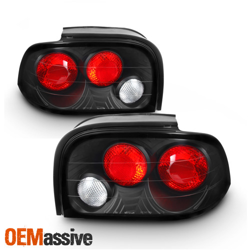 Fits 96-98 Ford Mustang Sport Coupe Black Tail Brake Lights Lamp Pair Left+Right