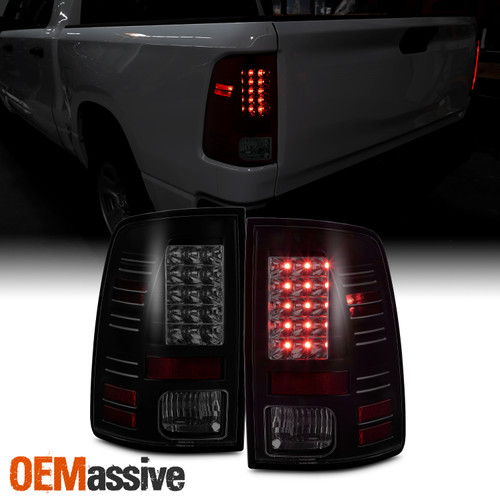Black Smoked Fits 2009-2018 Ram 1500 10-18 2500/3500 LED Tail Lights Brake Lamp