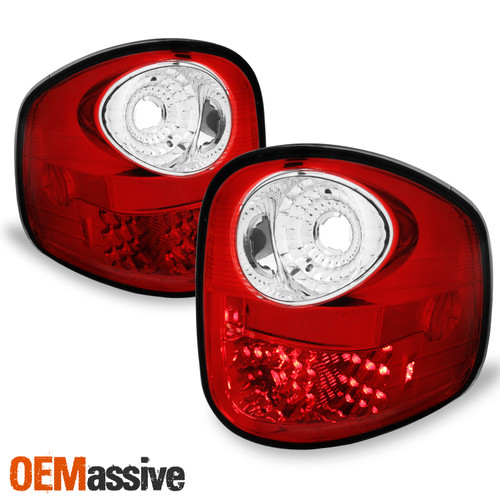Fits 2001-2003 Ford F150 Pickup Flareside LED Red Clear Tail Lights Left+Right