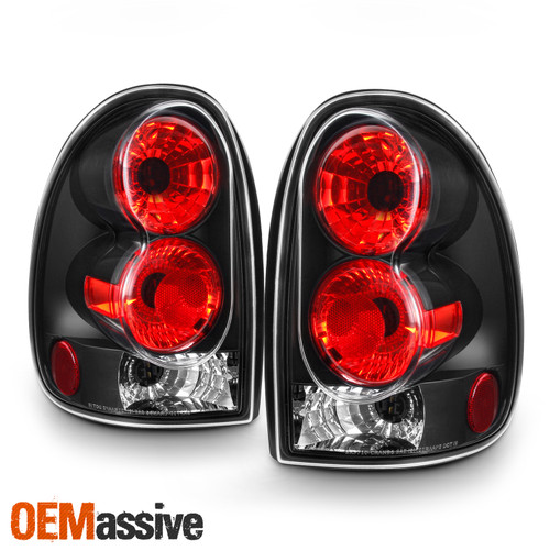 Fits 96-00 Caravan Chrysler Town & Country Black Tail Brake Lights Lamps Pair