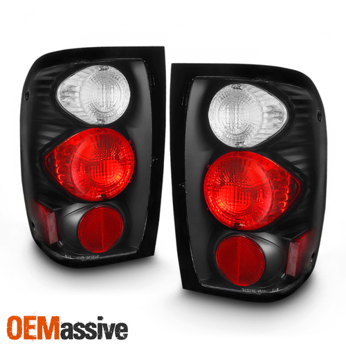 Fits 2001-2005 Ford Ranger Pickup Truck Black Tail Brake Lights Pair Left+Right